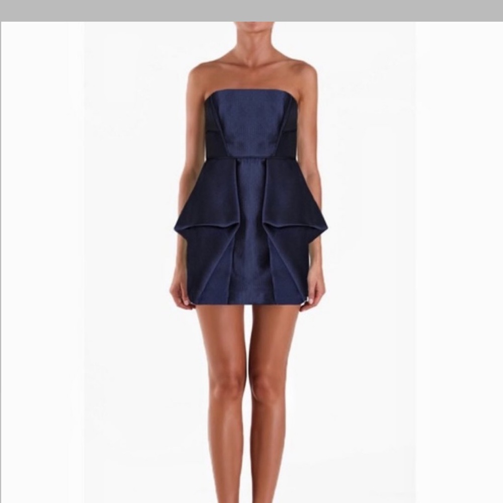 Elegant Navy Strapless Dress
